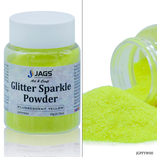 Gift To Love | Glitter Powder | Color : Fluorescent Yellow | Size : 20 Gm | Code : JGPFYW00