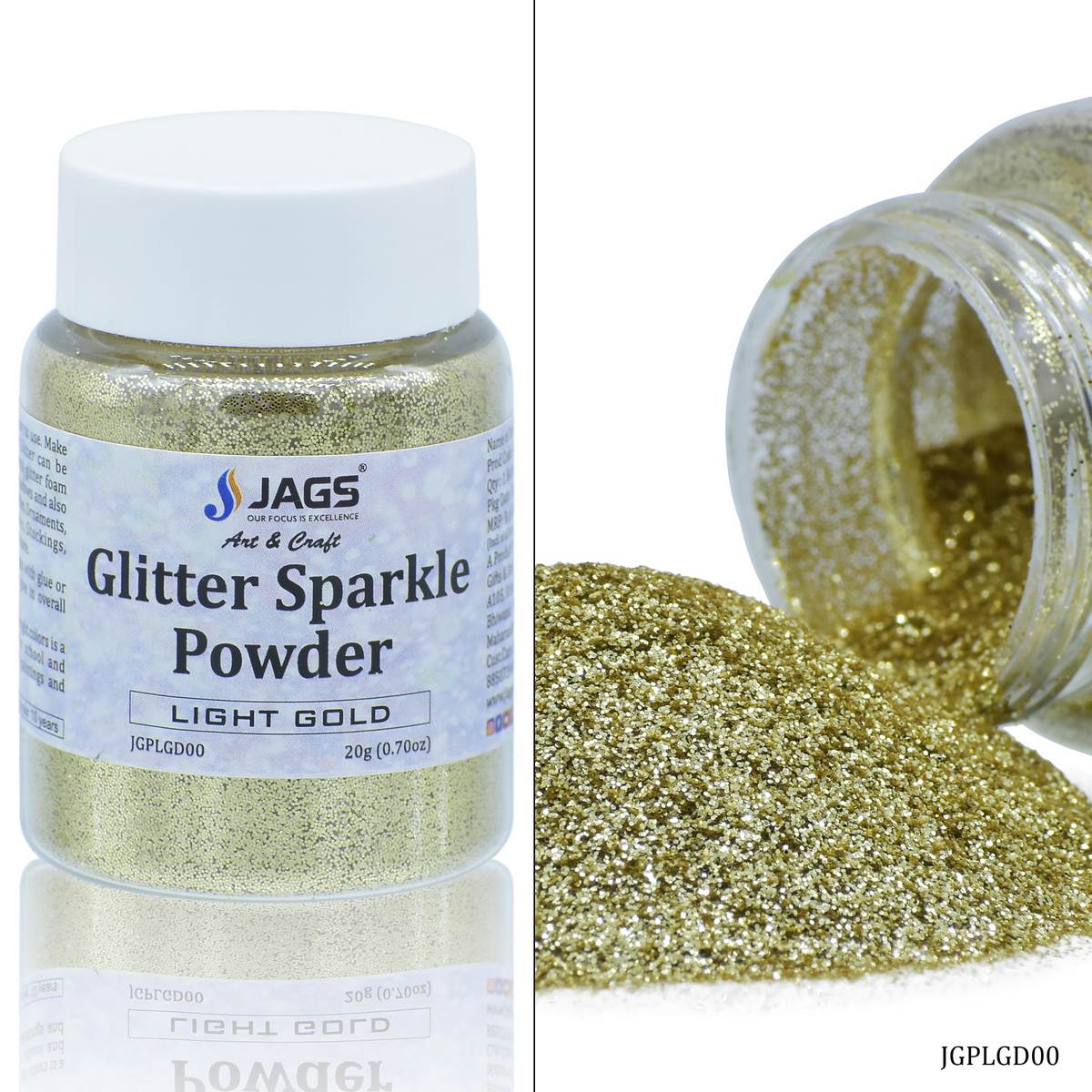 Gift To Love | Glitter Sparkle Powder | Color : Light Gold | Size : 20 Gm | Code : JGPLGD00