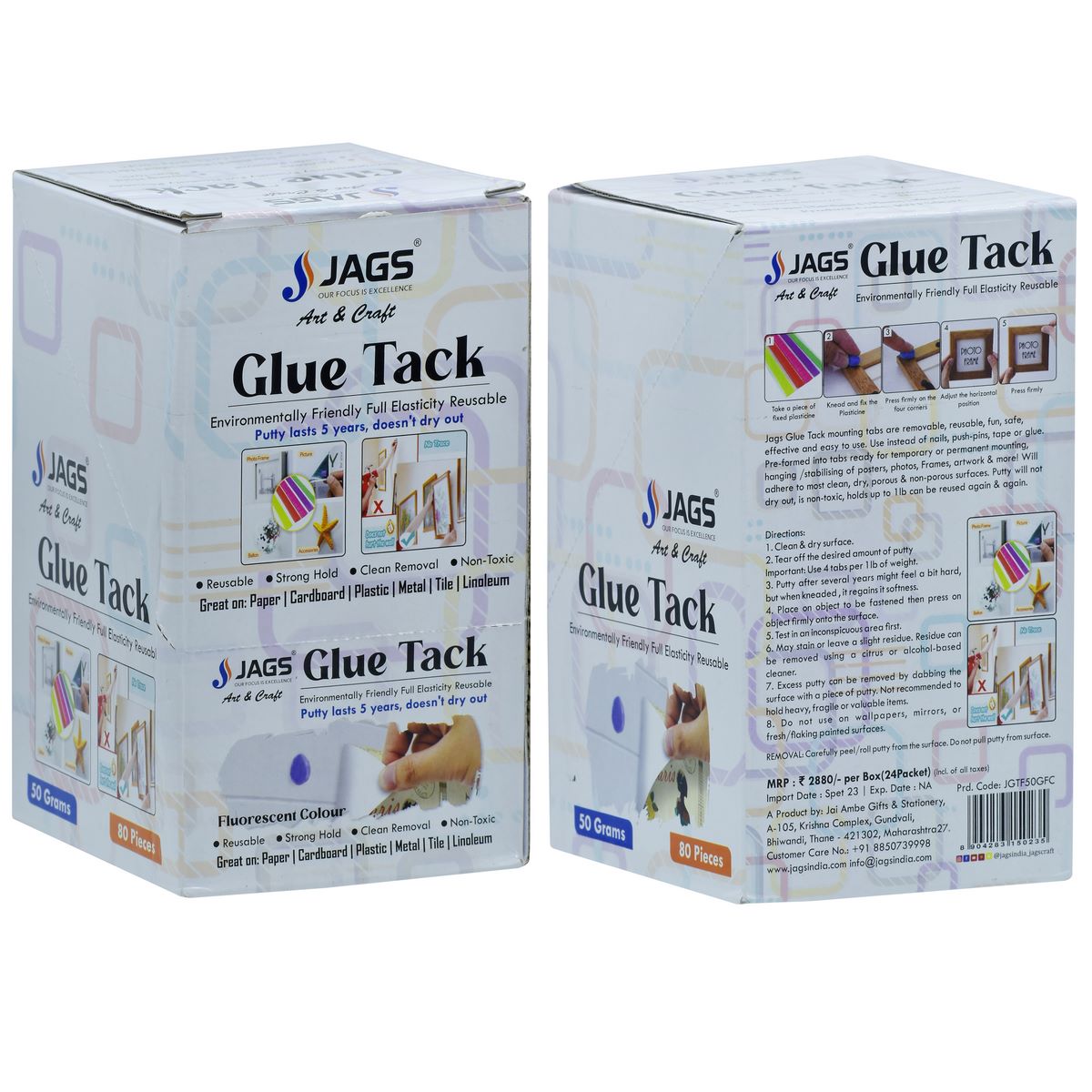 Gift To Love | Glue Tack | Color : Fluorescent | Size : 50 Gms | Code : JGTF50GFC
