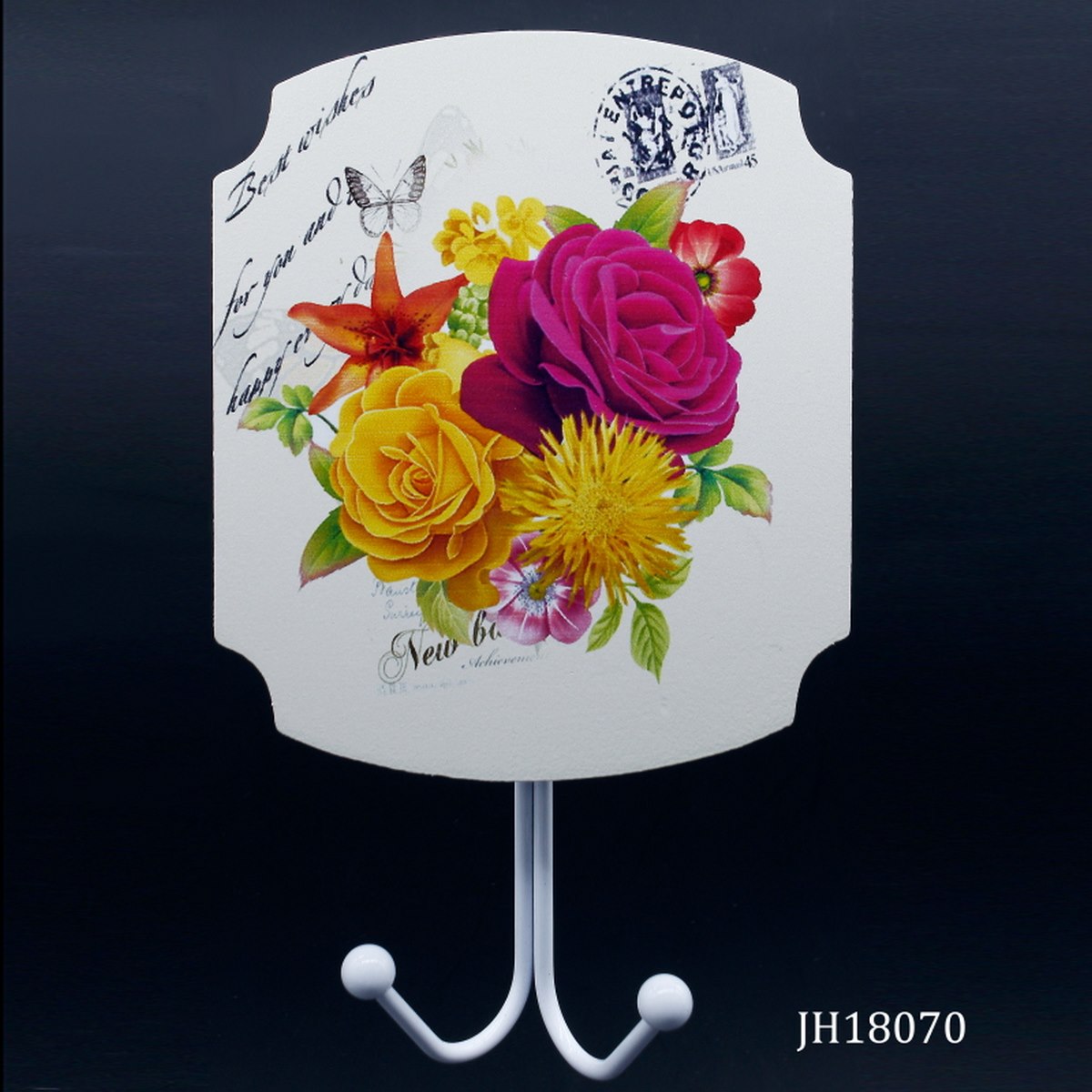 Gift To Love | Wooden Hook Printed Fancy Square | Code : JH18070