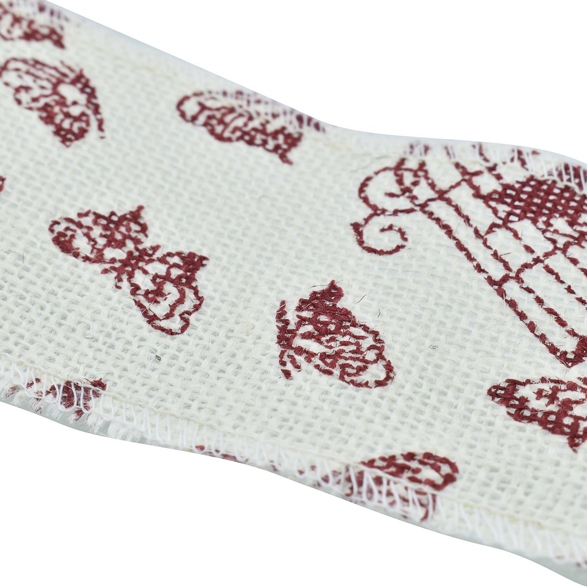 Gift To Love | Jute Roll Lace | Color : Off White Print | Size : 3 Inch | Code : JJR3-16