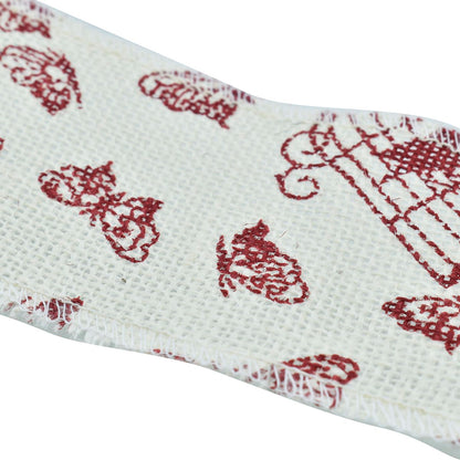 Gift To Love | Jute Roll Lace | Color : Off White Print | Size : 3 Inch | Code : JJR3-16