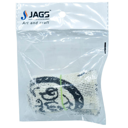 Gift To Love | Jute Roll Lace | Color : Off White Print | Size : 3 Inch | Code : JJR3-16