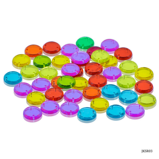 Gift To Love | Kundan Stone Round Mirror | Size : 10 Mm | Code : JKSR03