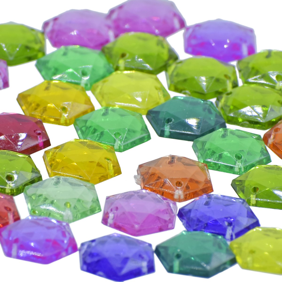 Gift To Love | Kundan Stone Hexagon | Size : 12 Mm | Code : JKSR20