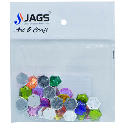 Gift To Love | Kundan Stone Hexagon | Size : 12 Mm | Code : JKSR20