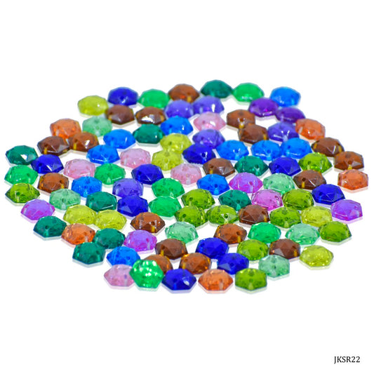 Gift To Love | Kundan Stone Hexagon | Size : 8 Mm | Code : JKSR22