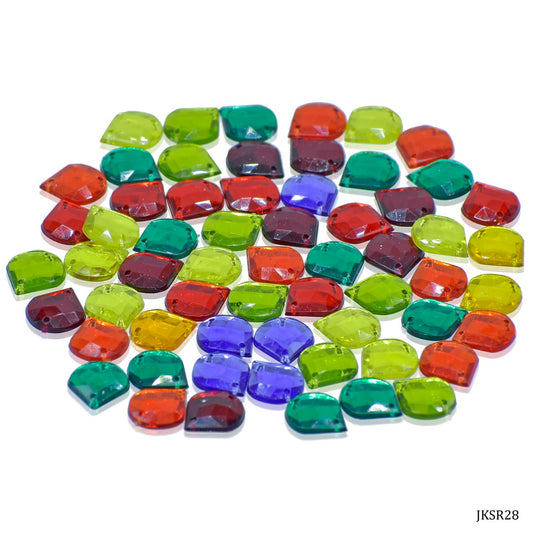 Gift To Love | Kundan Stone With Hole Drop | Size : 10 Mm | Pcs : 10 Gms | Code : JKSR28