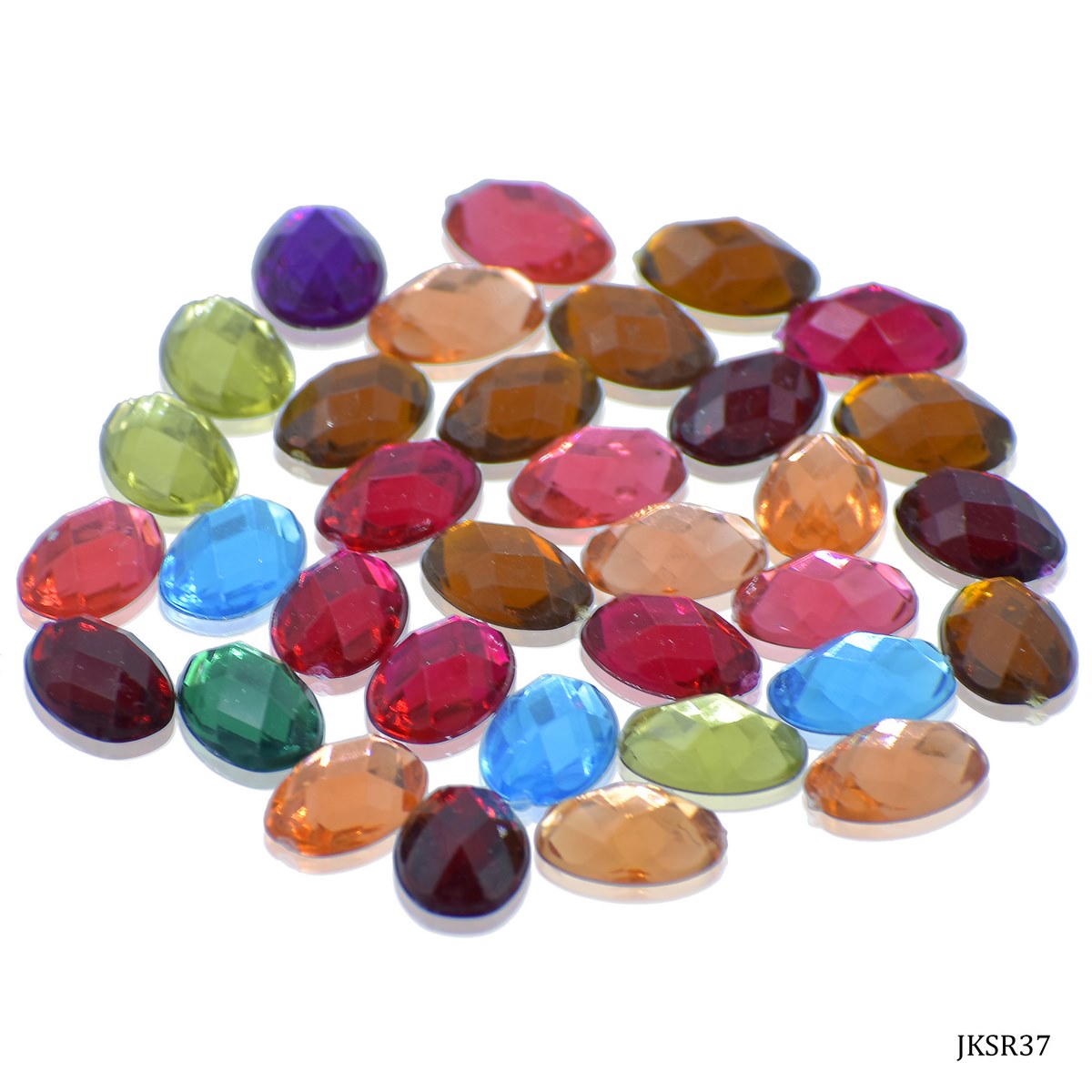 Gift To Love | Kundan Stone Oval Without Hole | Size : 14 X 10 Mm | Pcs : 10 Gms | Code : JKSR37