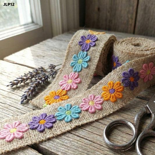 Gift To Love | Jute Lace | Pcs : 12 Pc 2 Mtr Each | Code : JLP12