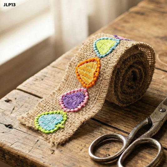 Gift To Love | Jute Lace | Pcs : 12 Pc 2 Mtr Each | Code : JLP13