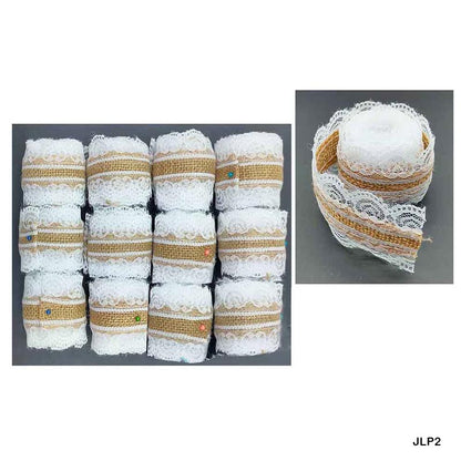 Gift To Love | Jute Lace Plain | Size : 2 Mtr Each | Pcs : 12 Pc | Code : JLP2