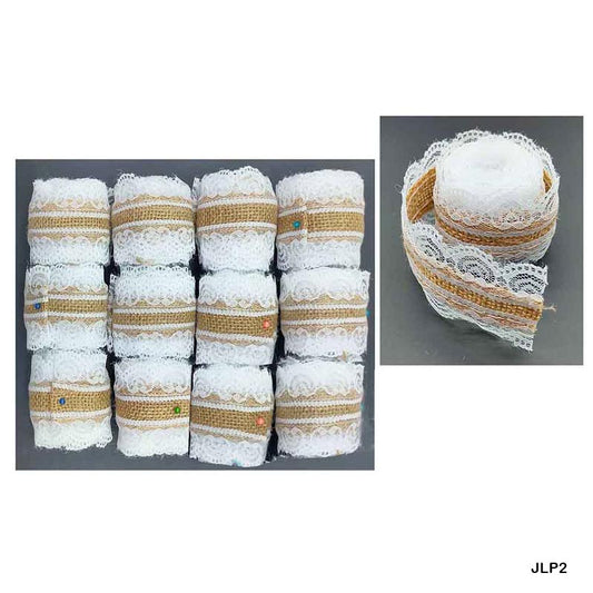 Gift To Love | Jute Lace Plain | Size : 2 Mtr Each | Pcs : 12 Pc | Code : JLP2
