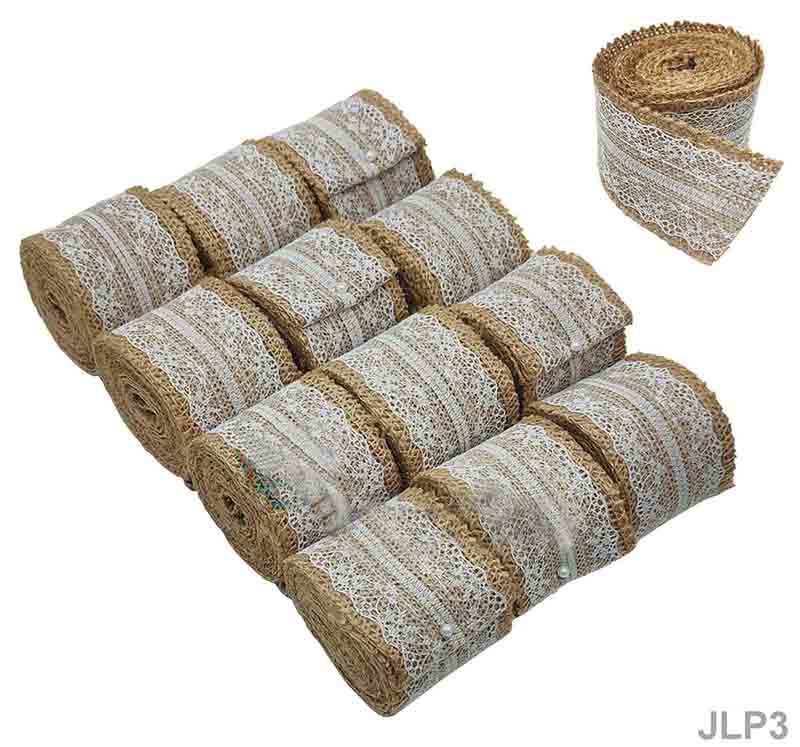 Gift To Love | Jute Lace | Size : 2 Mtr Each | Pcs : 12 Pc | Code : JLP3