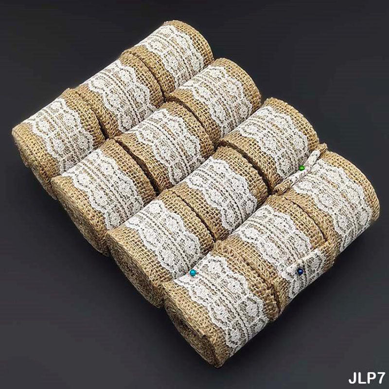 Gift To Love | Jute Lace | Size : 2 Mtr Each | Pcs : 12 Pc | Code : JLP7