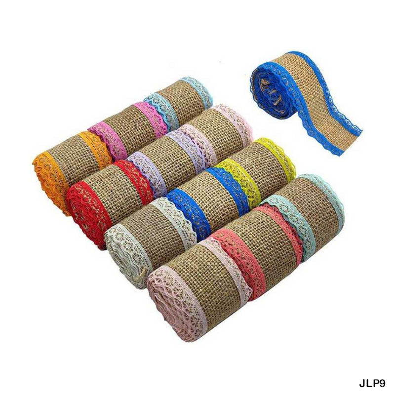 Gift To Love | Jute Lace | Size : 2 Mtr Each | Pcs : 12 Pc | Code : JLP9