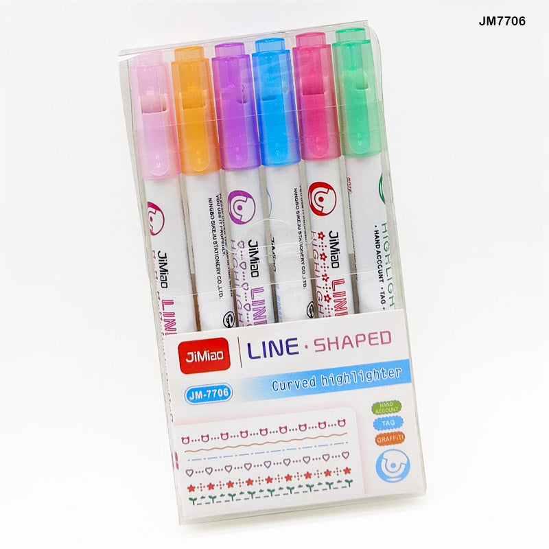 Jm7706 Roller Stamp Designer Highlighter 6Pc-Gift To Love-Art & Craft