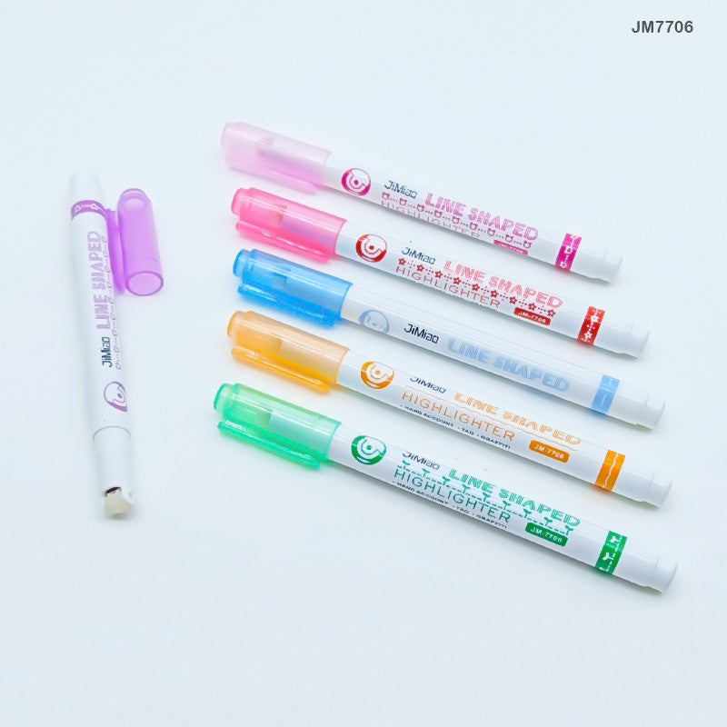 Jm7706 Roller Stamp Designer Highlighter 6Pc