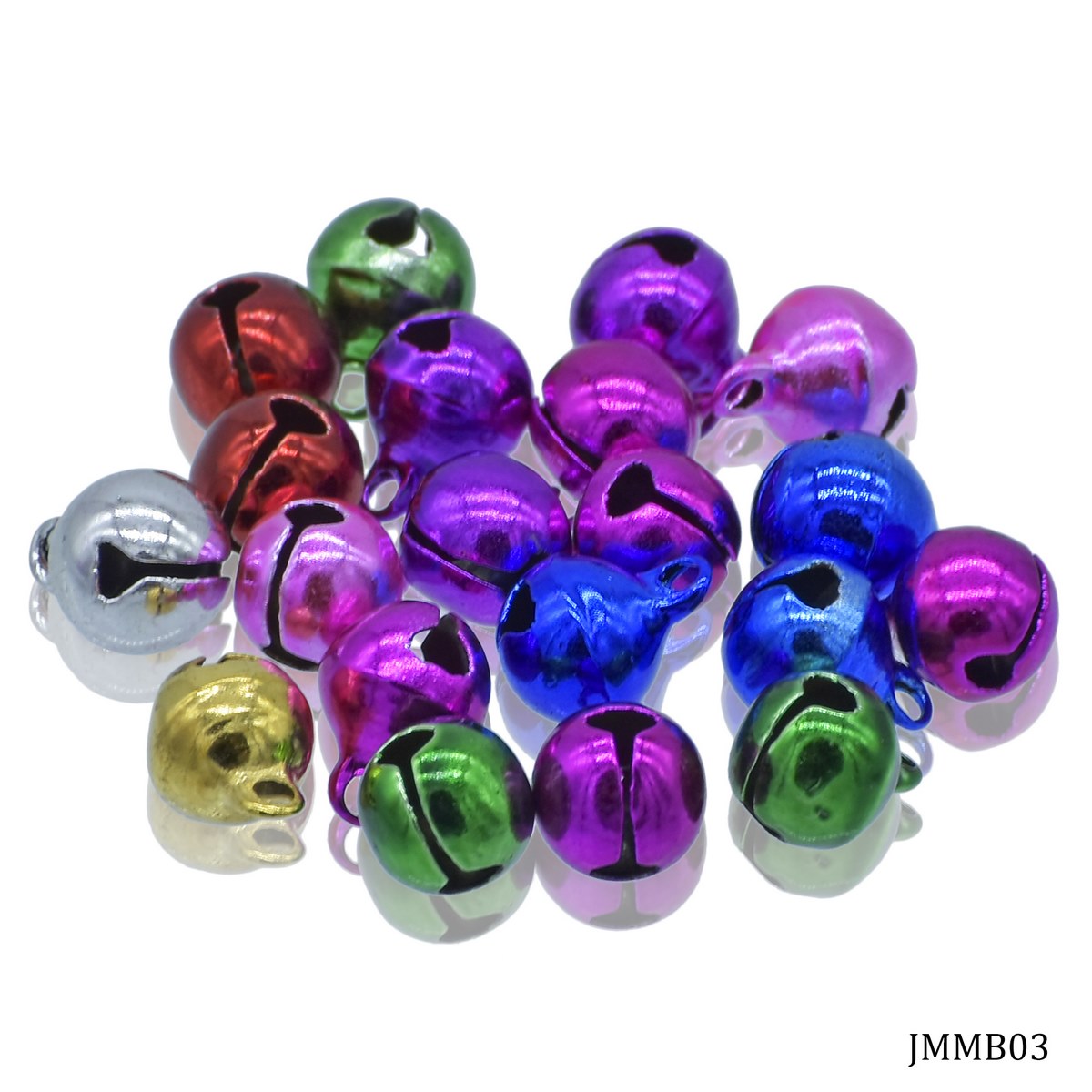 Gift To Love | Mini Metal Bells | Color : Mixed Colors | Size : 8 Mm | Pcs : 10 Pcs | Code : JMMB03