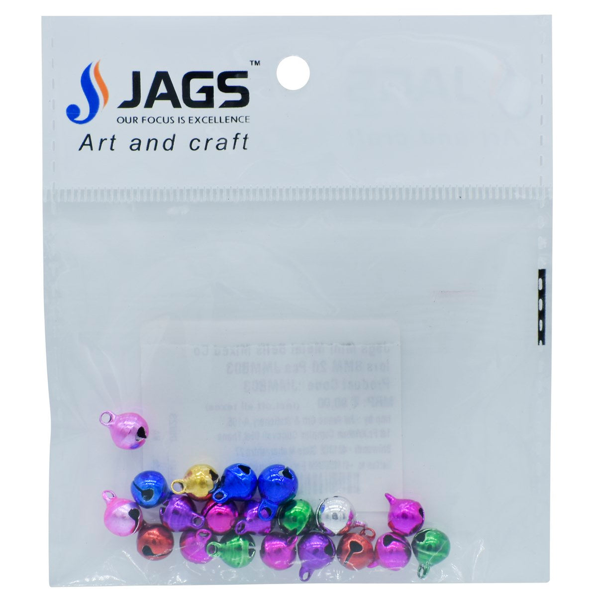 Gift To Love | Mini Metal Bells | Color : Mixed Colors | Size : 8 Mm | Pcs : 10 Pcs | Code : JMMB03