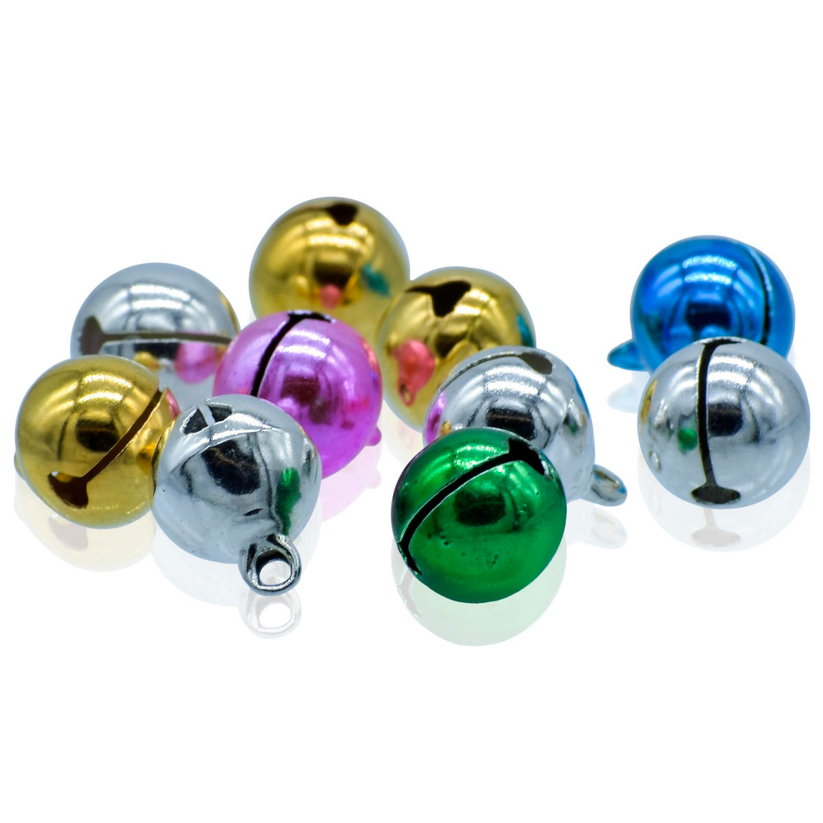 Gift To Love | Mini Metal Bells | Color : Mixed Colors | Size : 12 Mm | Pcs : 10 Pcs | Code : JMMB05