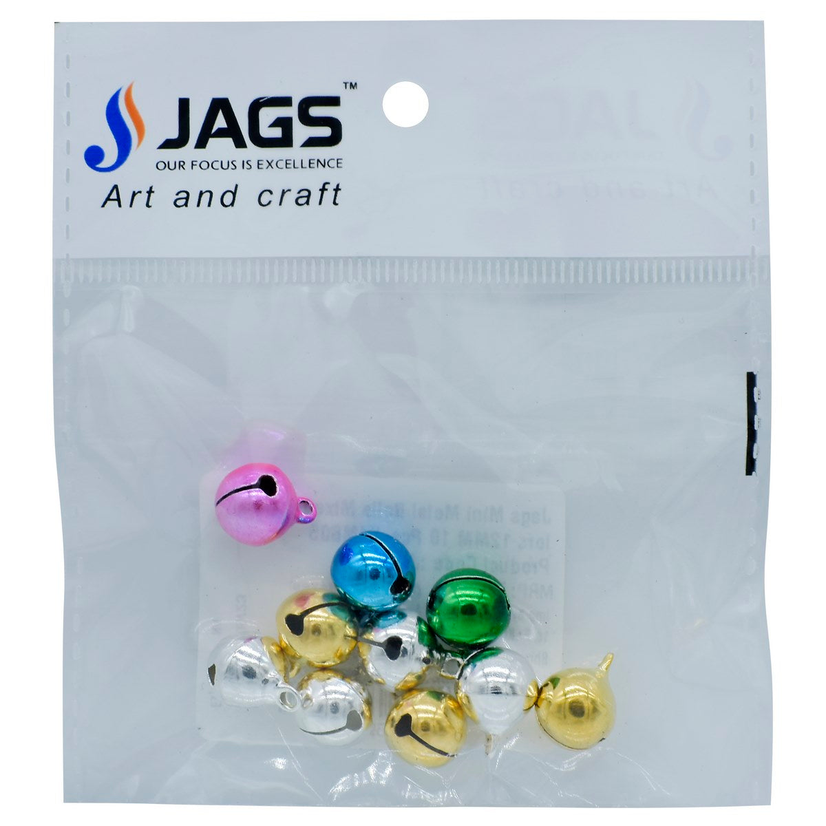 Gift To Love | Mini Metal Bells | Color : Mixed Colors | Size : 12 Mm | Pcs : 10 Pcs | Code : JMMB05