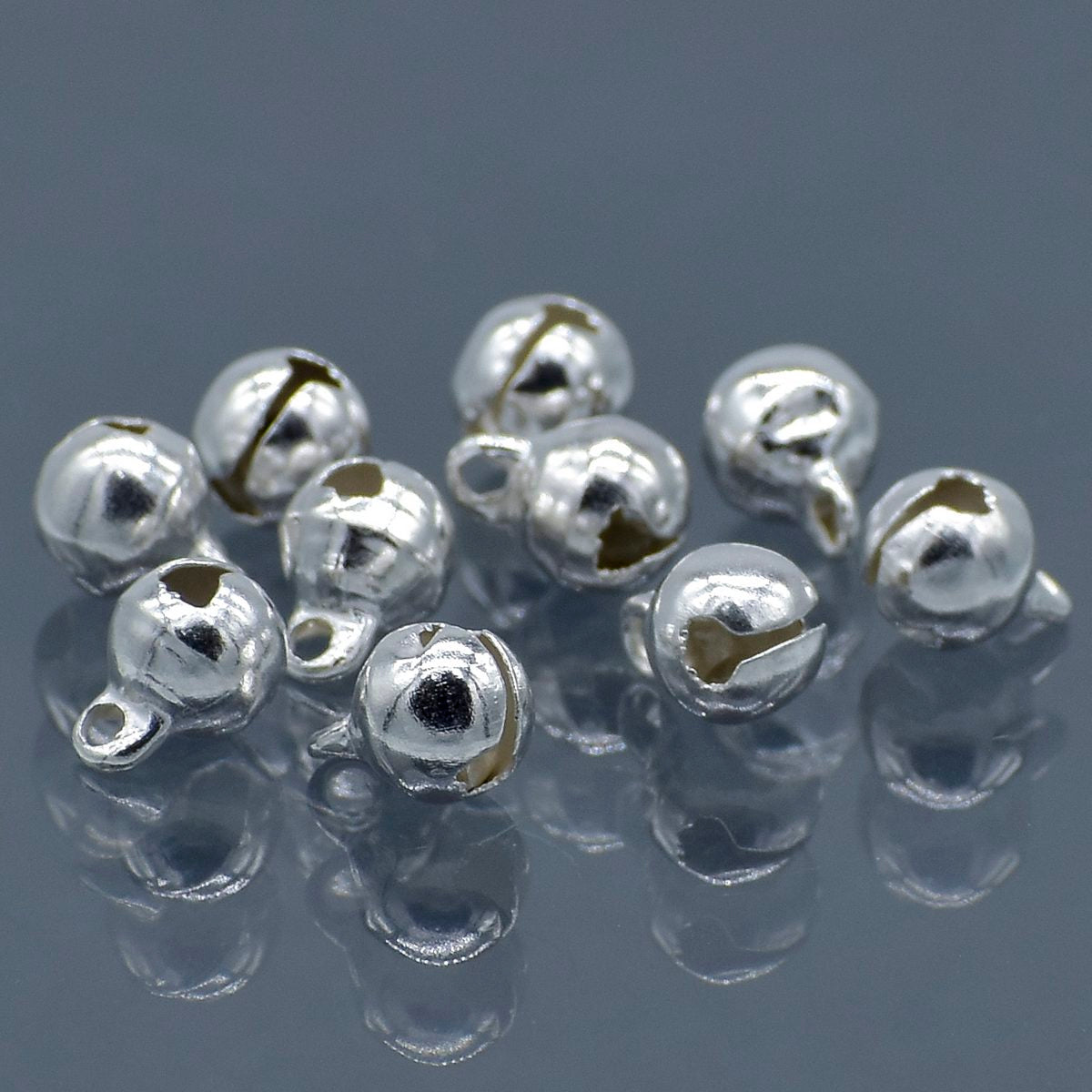 Gift To Love | Mini Metal Bells | Color : Silver | Size : 6 Mm | Pcs : 10 Pcs | Code : JMMB28