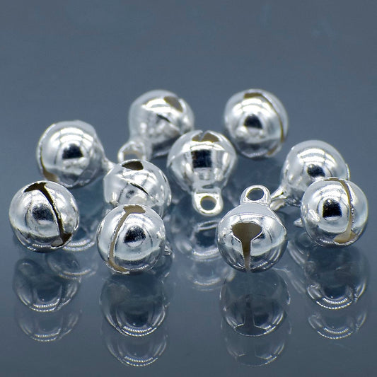 Gift To Love | Mini Metal Bells | Color : Silver | Size : 8 Mm | Pcs : 10 Pcs | Code : JMMB29