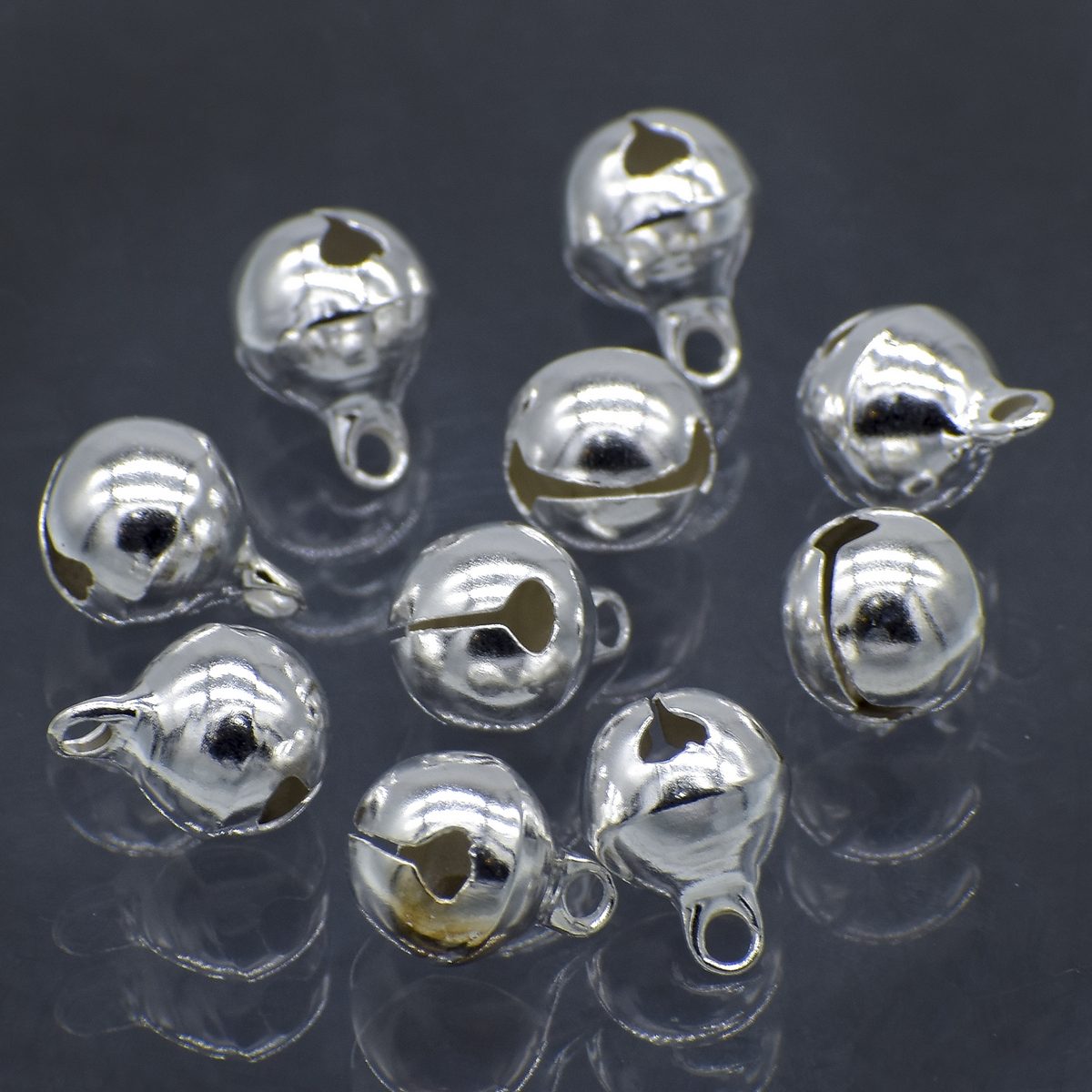Gift To Love | Mini Metal Bells | Color : Silver | Size : 10 Mm | Pcs : 10 Pcs | Code : JMMB30