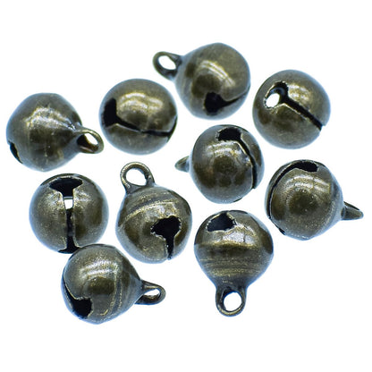 Gift To Love | Mini Metal Bells | Color : Bronze | Size : 8 Mm | Pcs : 10 Pcs | Code : JMMB35