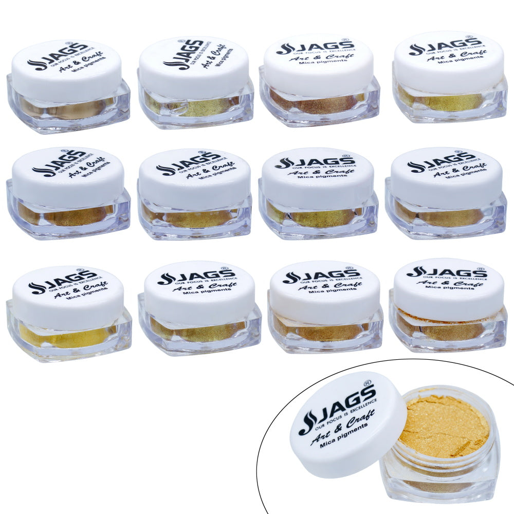 Gift To Love | Mica Powder Gold Shade | Pcs : 12 Pcs Set | Code : JMMP12P-1