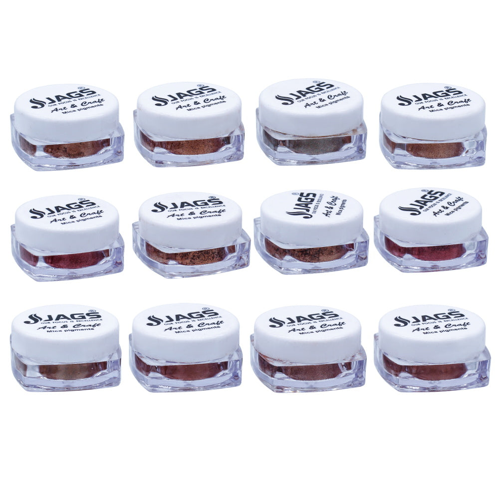 Gift To Love | Mica Powder Copper Shade | Pcs : 12 Pcs Set | Code : JMMP12P-2