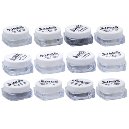 Gift To Love | Mica Powder Silver Shade | Pcs : 12 Pcs Set | Code : JMMP12P-3