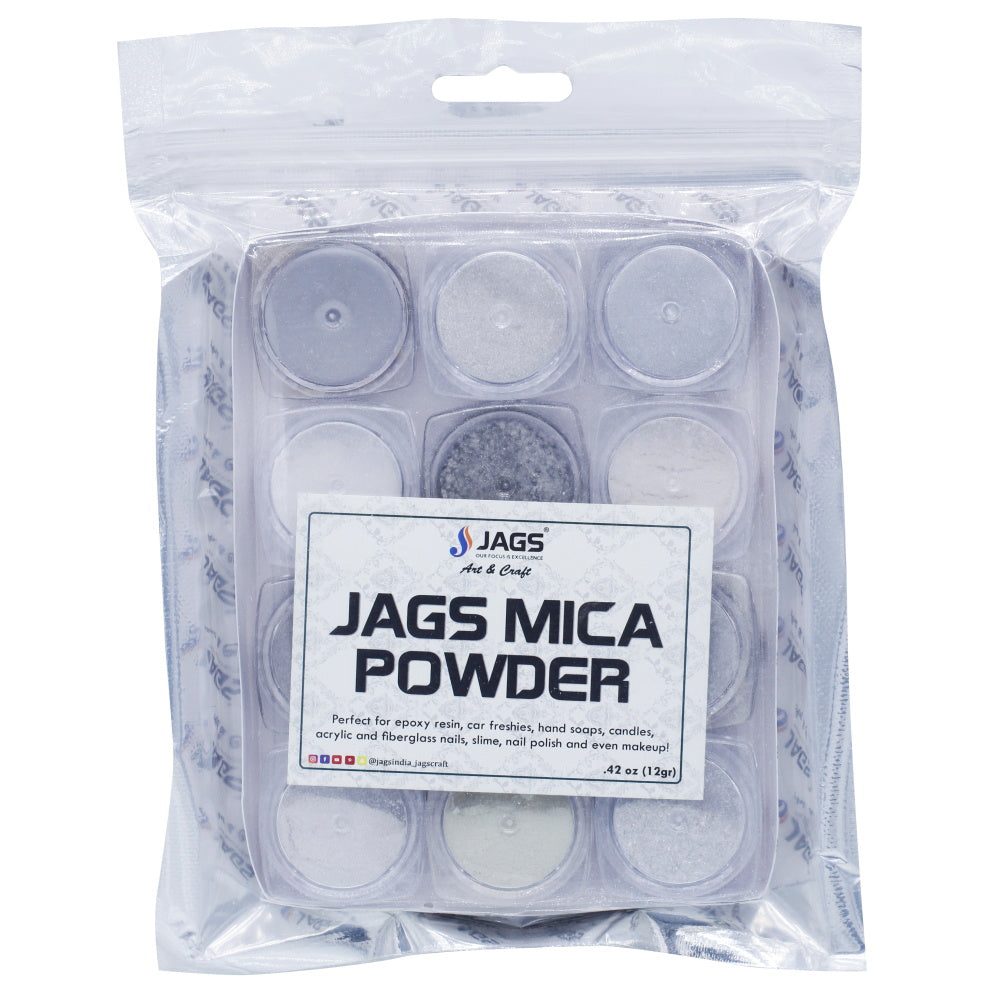 Gift To Love | Mica Powder Silver Shade | Pcs : 12 Pcs Set | Code : JMMP12P-3