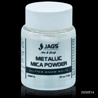 Gift To Love | Metallic Mica Powder Glitter Snow White | Size : 15 Gms | Code : JMMP14