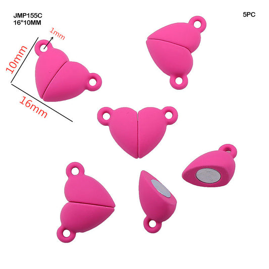 Gift To Love | Magnetic Heart Pendants | Color : Rose Red | Size : 16 Mm X 10 Mm | Pcs : 5 Pcs | Code : JMP155C
