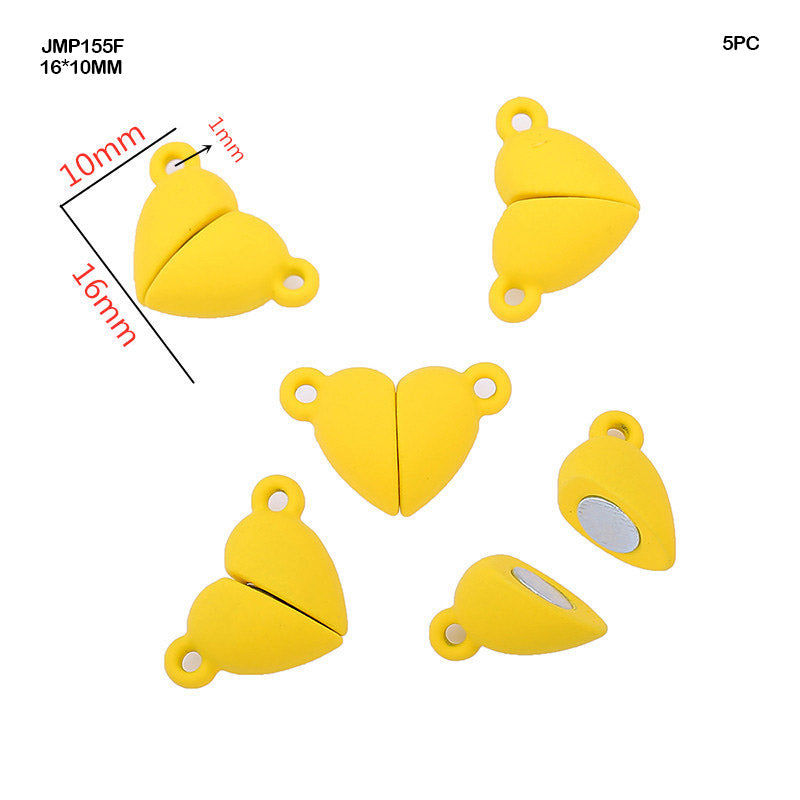 Gift To Love | Magnetic Heart Pendants | Color : Yellow | Size : 16 Mm X 10 Mm | Pcs : 5 Pcs | Code : JMP155F