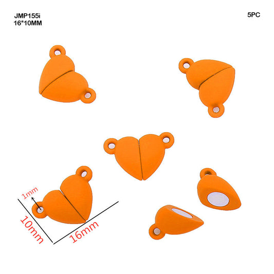 Gift To Love | Magnetic Heart Pendants | Color : Orange | Size : 16 Mm X 10 Mm | Pcs : 5 Pcs | Code : JMP155I