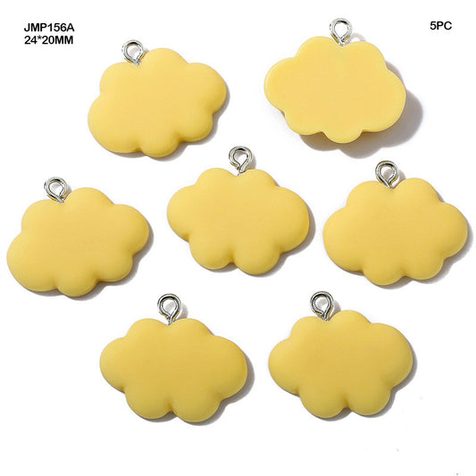 Gift To Love | Cloud Flower Pendants | Color : Yellow | Size : 24 Mm X 20 Mm | Pcs : 10 Pcs | Code : JMP156A