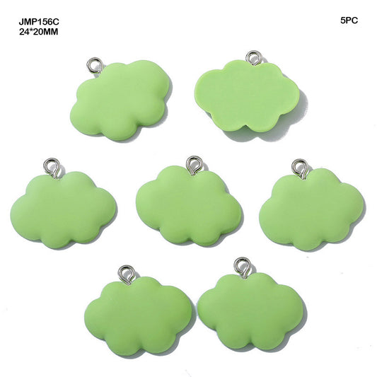 Gift To Love | Cloud Flower Pendants | Color : Green | Size : 24 Mm X 20 Mm | Pcs : 10 Pcs | Code : JMP156C