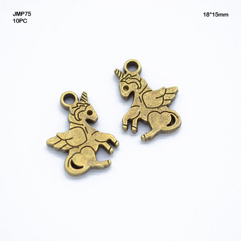 Gift To Love | Unicorn Pendants | Color : Copper | Size : 18 Mm X 15 Mm | Pcs : 10 Pcs | Code : JMP75
