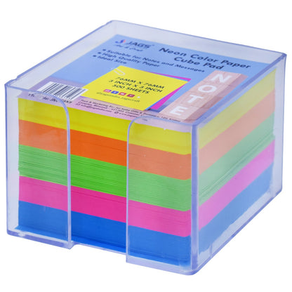 Gift To Love | Neon Color Cube Pad | Size : 3 X 3 Inch | Pcs : 500 Sheets | Code : JNCC3X3