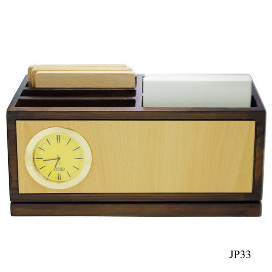 Gift To Love | Wooden Revolving Pen Stand With Coaster | Code : JP33