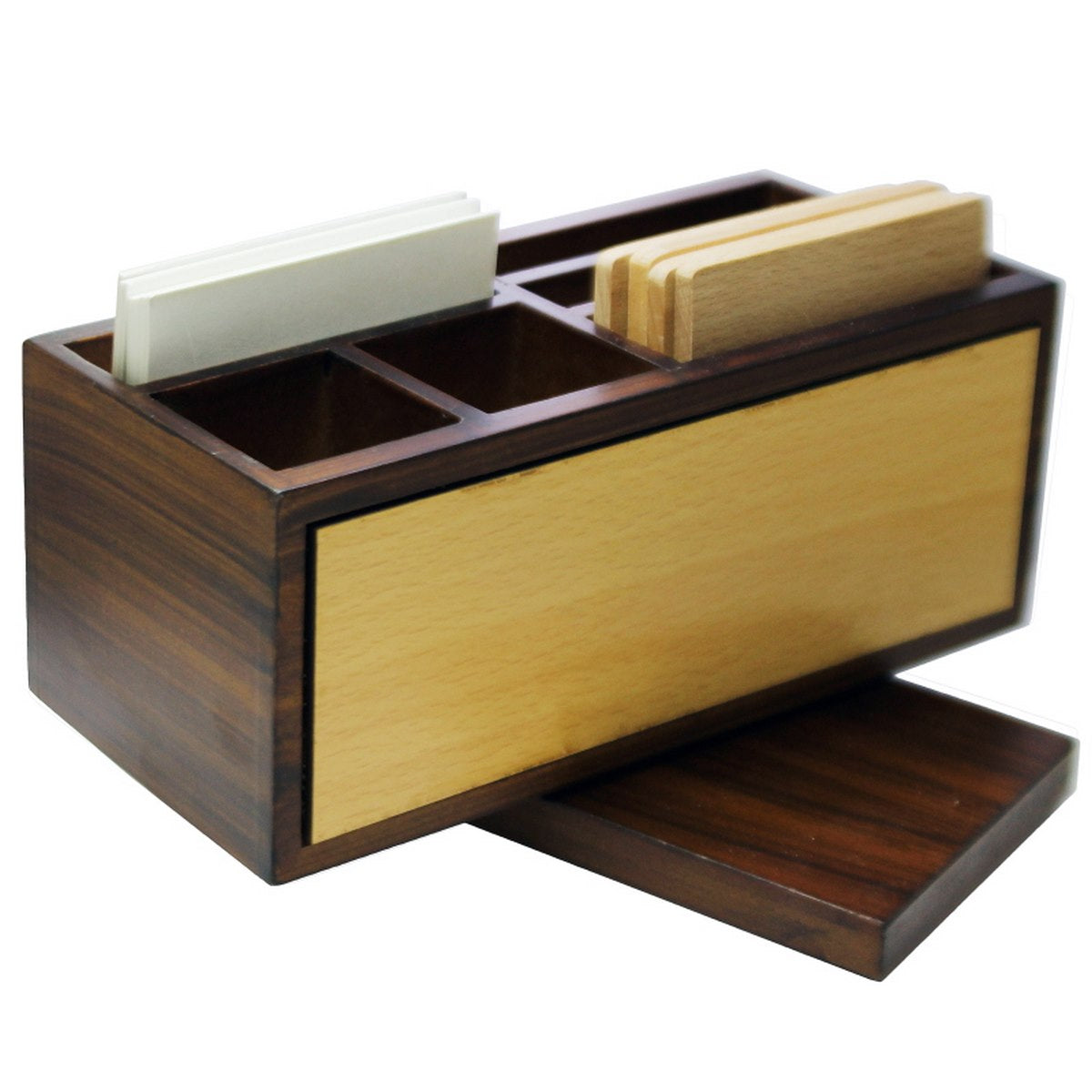 Gift To Love | Wooden Revolving Pen Stand With Coaster | Code : JP33