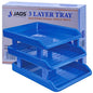 Gift To Love | Jags Plastic 3 Layer Tray Multifunctional Blue | Code : JP3L01