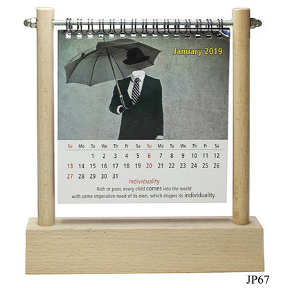 Gift To Love | Wooden Pen Stand With Table Calendar | Code : JP67