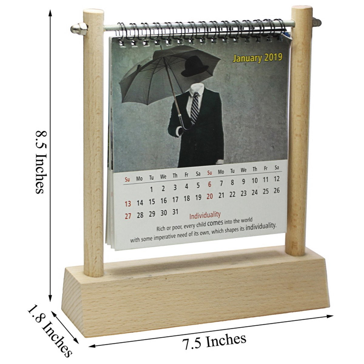 Gift To Love | Wooden Pen Stand With Table Calendar | Code : JP67