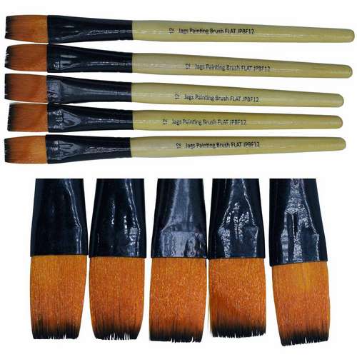 Gift To Love | Jags Painting Brush Synthetic Hair Flat 5 Pics No 12 | Code : JPBF12