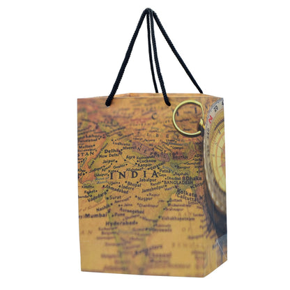 Gift To Love | Paper Bag Vintage Map India | Size : A5 | Code : JPBS00