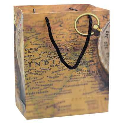 Gift To Love | Paper Bag Vintage Map India | Size : A5 | Code : JPBS00